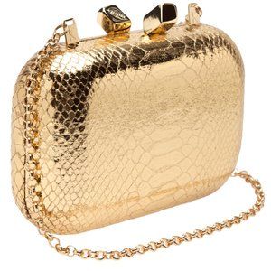 Kotur “Margot” Miniature Clutch in Gold Snakeskin NWT - MSRP: $350